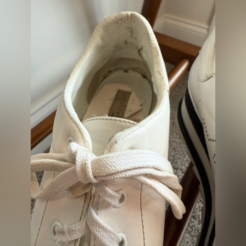 Stella McCartney White and Black Platform Sneakers - Picture 9 of 15